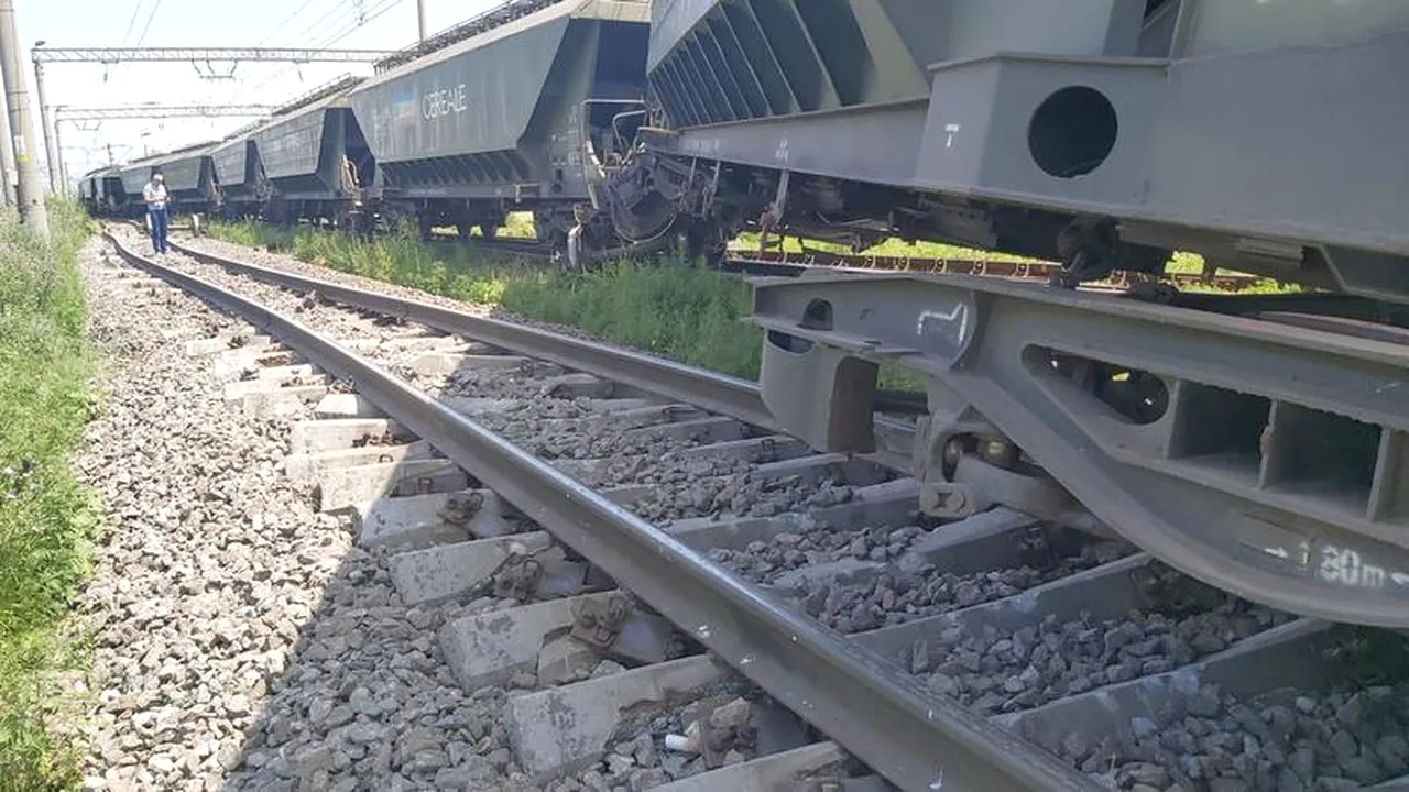 Linia de cale ferată Gledin Monor - Râpa de Jos este din nou în circulaţie după ce un tren de marfă a deraiat
