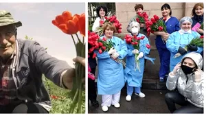 Solidaritate în vremea pandemiei. Florar bătrân, salvat de la faliment de oamenii care i-au cumpărat toate florile şi le-au dat doctorilor