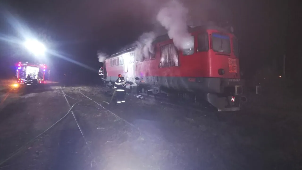 Incendiu la o locomotivă în Oradea. Intervenție rapidă a pompierilor în Gara Episcopia