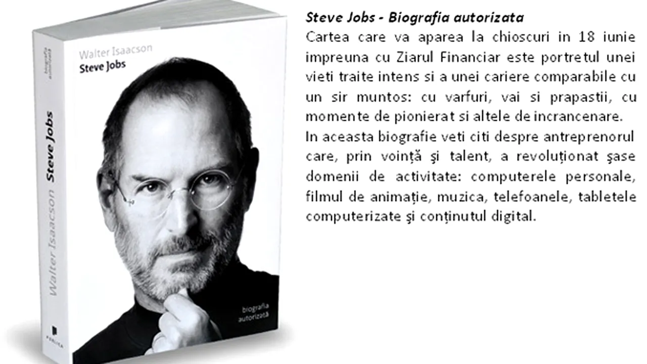 Biografia autorizată a lui Steve Jobs, lansată exclusiv cu Ziarul Financiar din 18 iunie