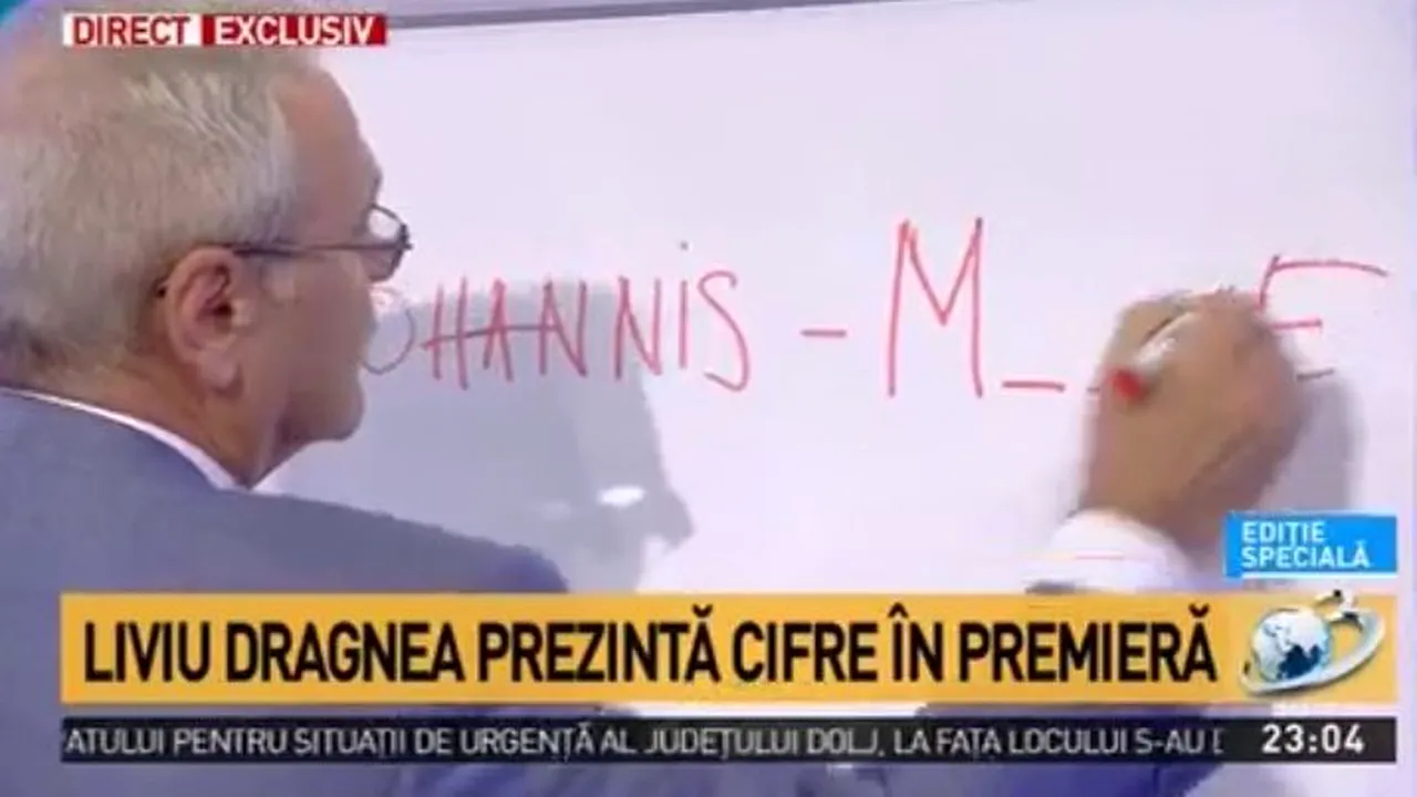 Liviu Dragnea a scris „Iohannis M...E” pe planşa cu măsurile Guvernului/ „La ce v-aţi gândit?”