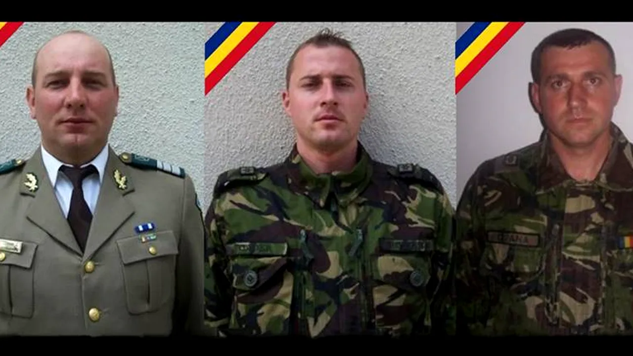 VIDEO Cei trei militari morţi în accidentul din Argeş, conduşi pe ultimul drum cu onoruri militare
