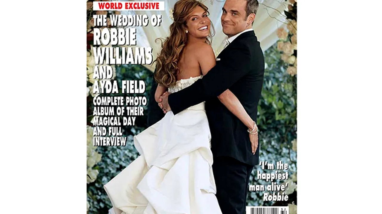 Fotografiile oficiale de la nunta lui Robbie Williams, publicate în revista Hello!