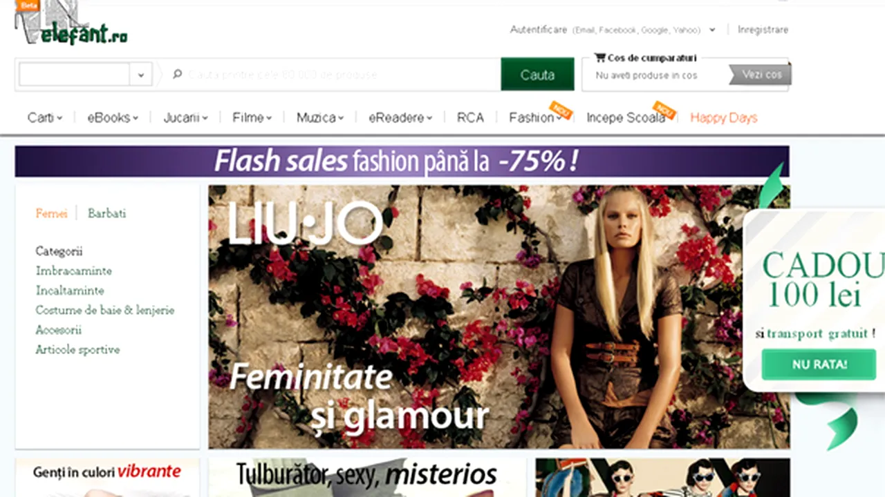 Magazinul online elefant.ro a introdus în ofertă produse de îmbrăcăminte şi încălţăminte