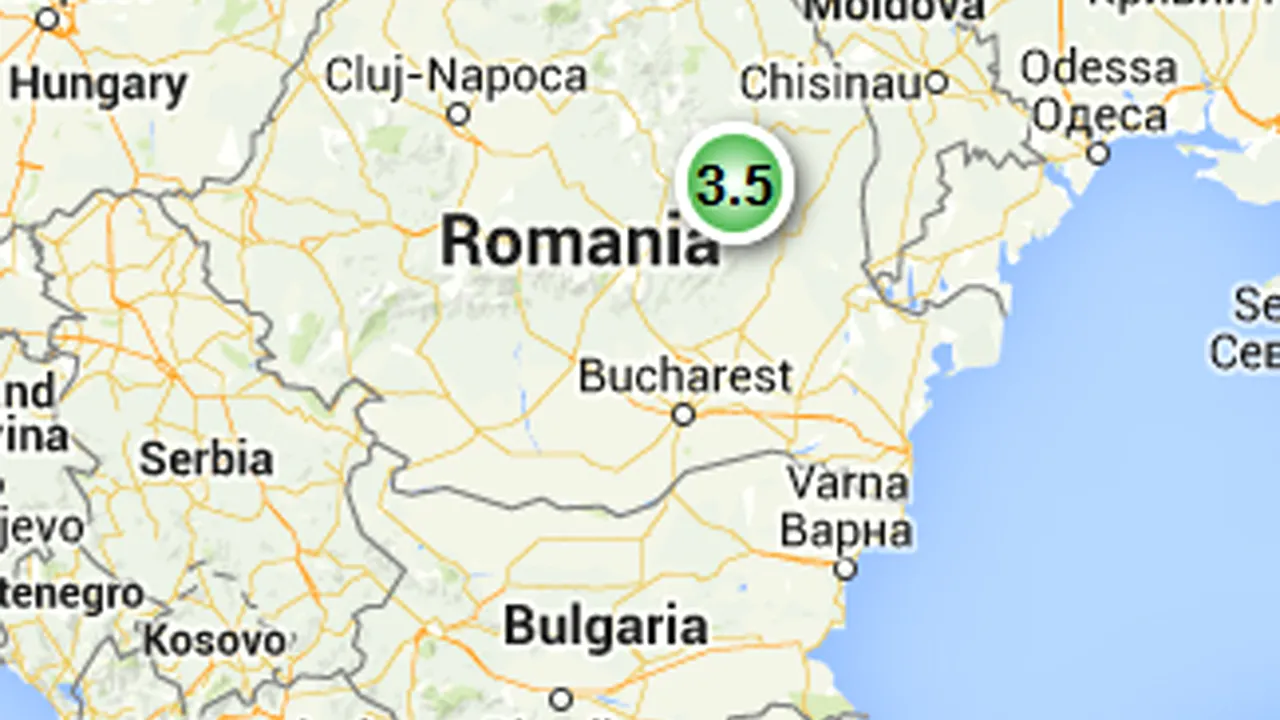 Un cutremur cu magnitudinea 3,5 pe scara Richter a fost înregistrat în zona seismică Vrancea