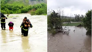 EVACUARE în masă, după ce râul Budac a ieşit din matcă/ 14 echipaje de pompieri militari au fost trimise la faţa locului | FOTO