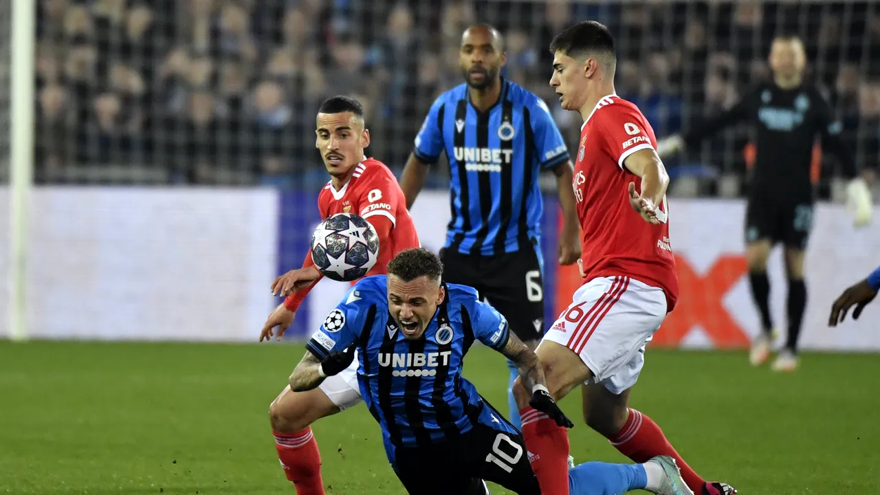 Avantaj Benfica! Portughezii au un avantaj de două goluri înainte de returul cu Brugge din CL