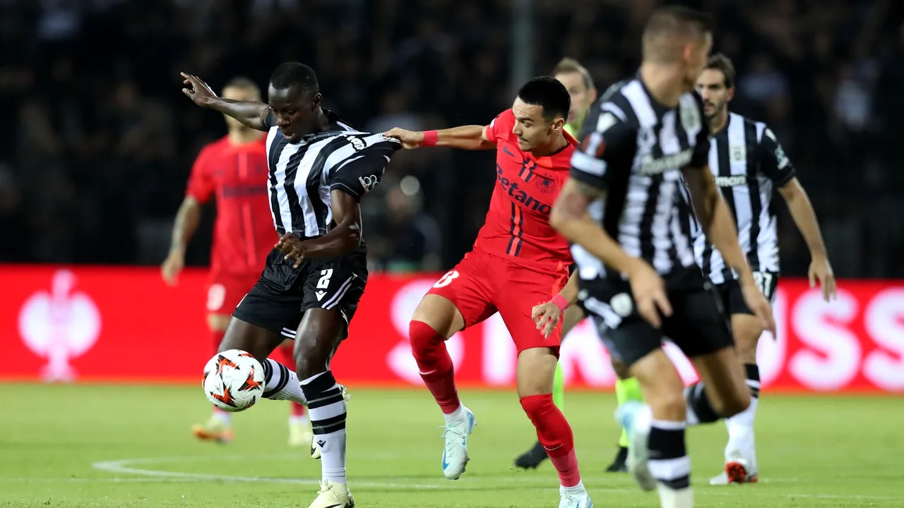 Liga Europa: PAOK Salonic - FCSB 0-1. Victorie mare: campioana României a răpus campioana Greciei. Bîrligea a lovit pe „Toumba” la ultima fază din prima repriză, apoi echipa a rezistat în 10 oameni în partea secundă / Căpitanul Darius Olaru a fost eliminat / FCSB, cu maximum de puncte 