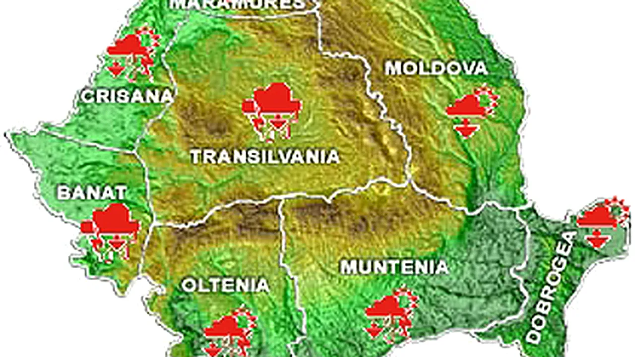 Avertizări de grindină, aproape în toată ţara