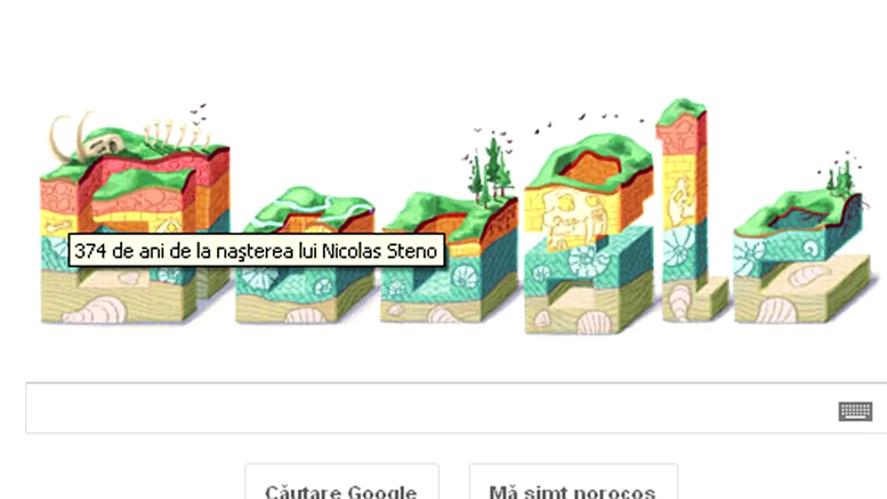 Google şi-a modificat logoul pentru a marca 374 de ani de la naşterea savantului Niels Stensen