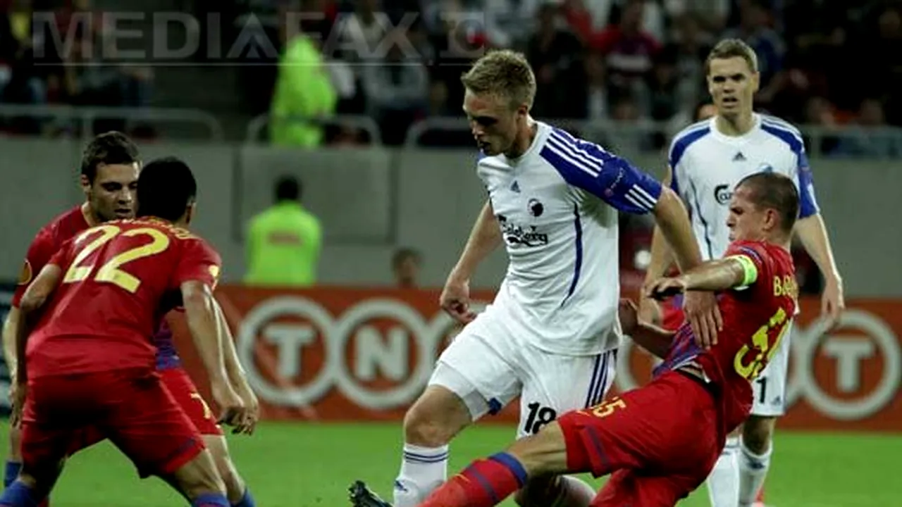 Steaua învinge FC Copenhaga, scor 1-0, şi este lider în grupa E a Ligii Europa