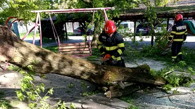 SOCIAL IGSU: Un mort și trei răniți. Vântul puternic de duminică a afectat 72 de localități din țară