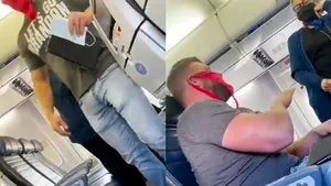 VIDEO Un bărbat s-a îmbarcat în avion cu o „altfel” de mască de protecţie: o pereche de tanga
