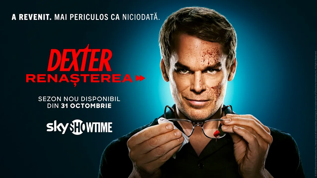Trick or treat: Dexter se întoarce în sezonul doi din Dexter®: Resurrection (Dexter: Renașterea), disponibil în exclusivitate pe SkyShowtime din 31 octombrie