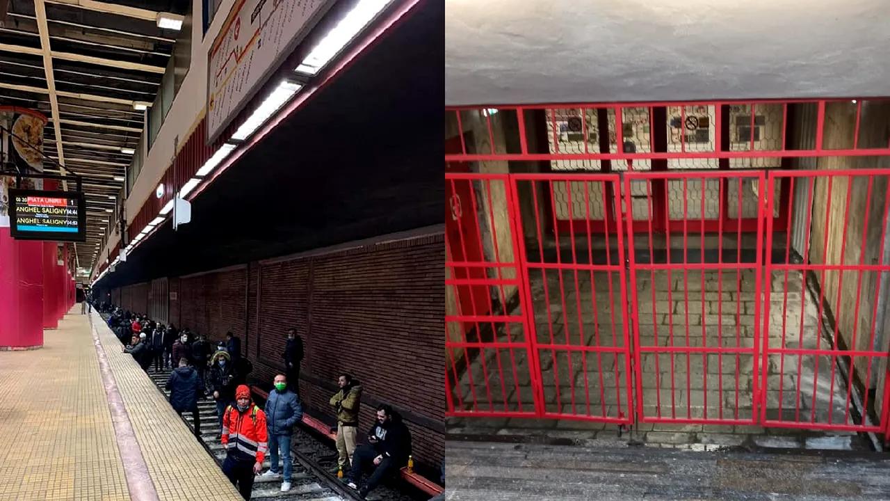 Protest spontan la Metrou. Greviştii s-au blocat în subteran | Situaţie tensionată: Bode, ministrul de Interne, cere efectivelor MAI să aplice legea pentru a elibera metroul. LIVE TEXT