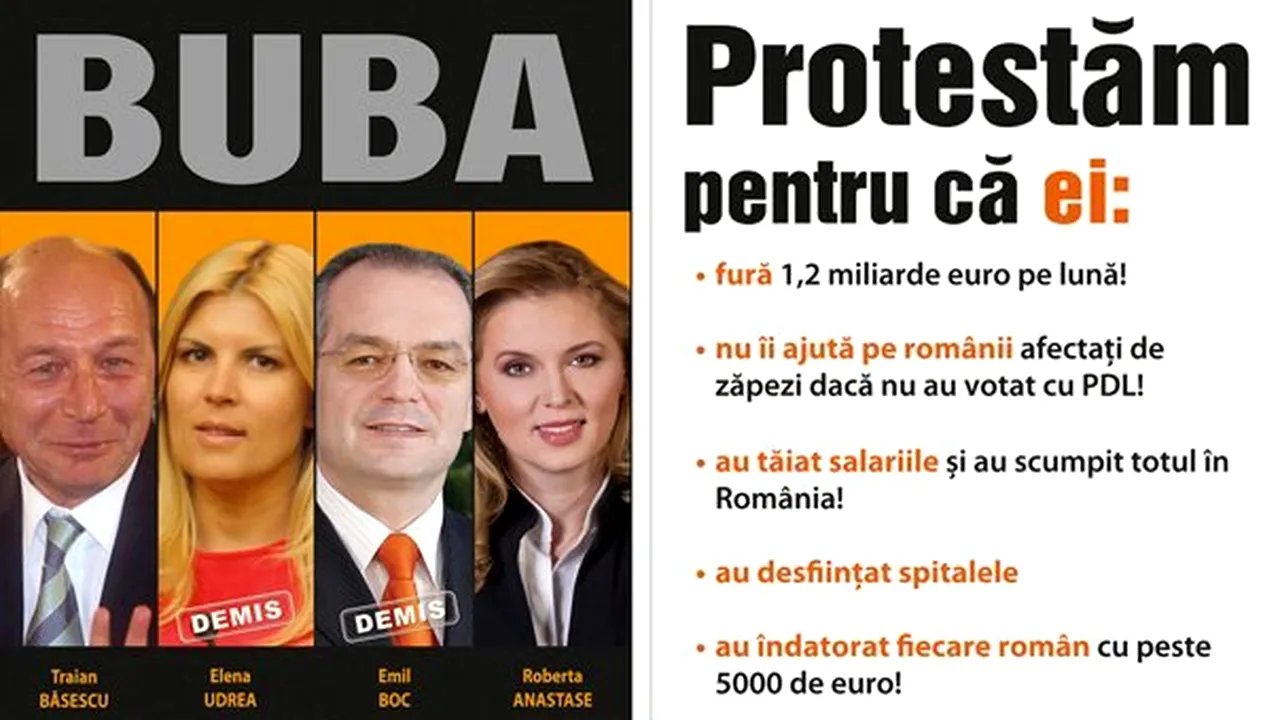 USL a editat afişe cu Băsescu, Boc, Udrea şi Anastase, dar nu are bani să le tipărească