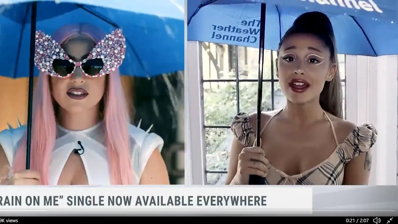 Lady Gaga şi Ariana Grande, apariţie inedită la o emsiune despre starea vremii