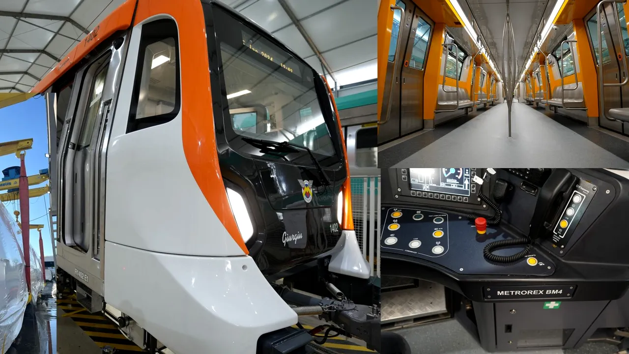 FOTO Noul tren de metrou a plecat spre România. Garnitura are 6 vagoane şi o capacitate de 1.200 de pasageri
