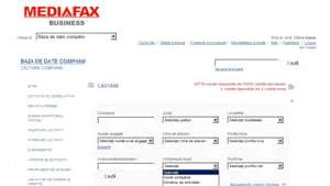 Mediafax lansează un nou produs pe www.mediafax.biz: Bază de date companii