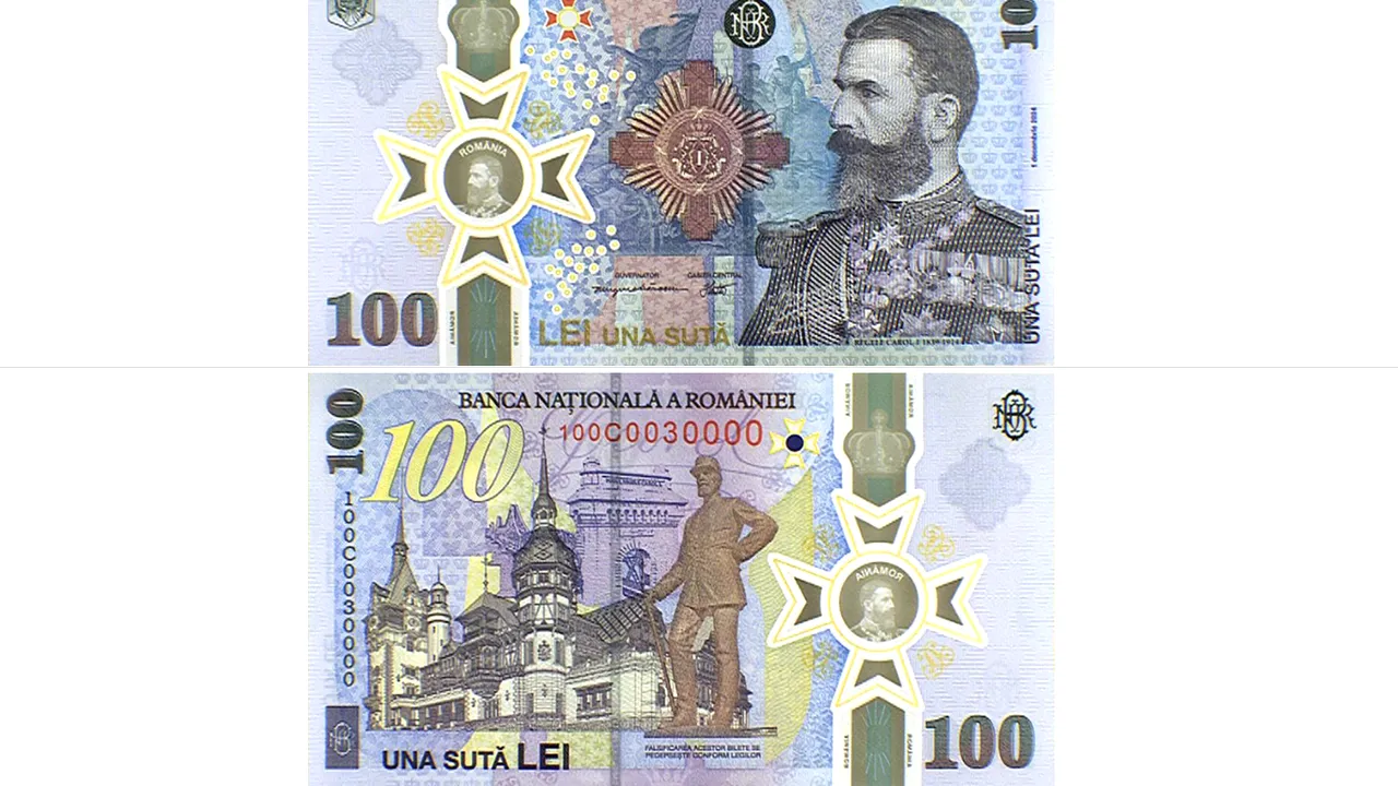 Bancnotă dedicată regelui Carol I, desemnată cea mai bună bancnotă comemorativă din 2024