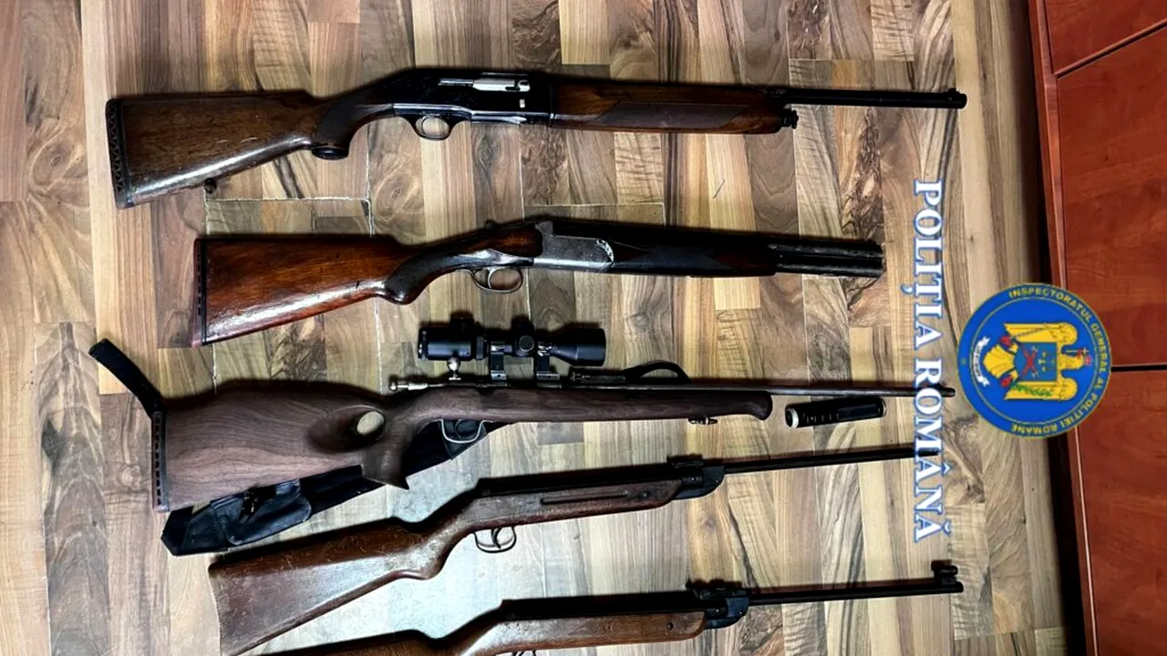 Doi bărbați din Timiș, reținuți pentru arme deținute ilegal și braconaj cinegetic