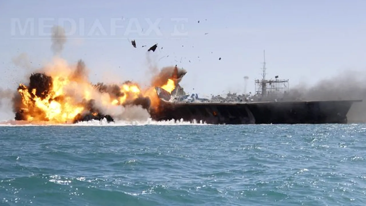Iranul a simulat distrugerea unui portavion american, în cadrul unui exerciţiu naval