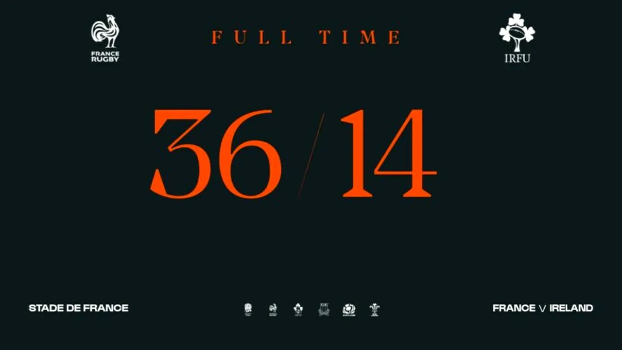 Franța zdrobește Irlanda în deschiderea Turneului celor Șase Națiuni la rugby: 36-14 pe Stade de France