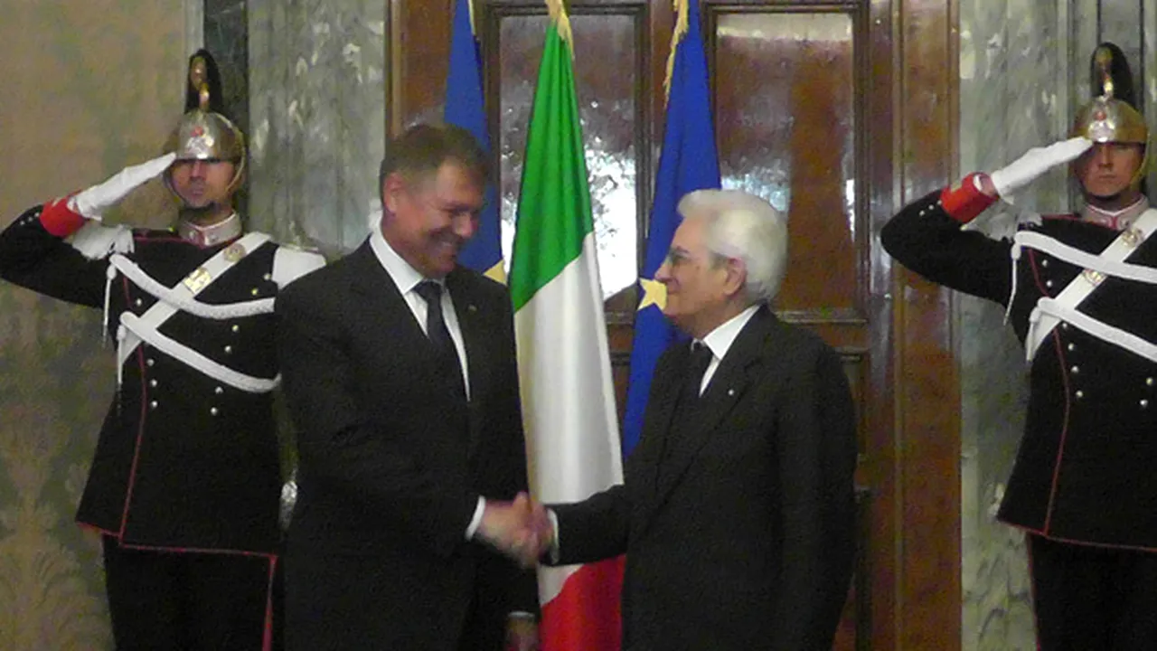 Klaus Iohannis, primit la Palatul Quirinale din Roma de preşedintele italian Sergio Mattarella - FOTO