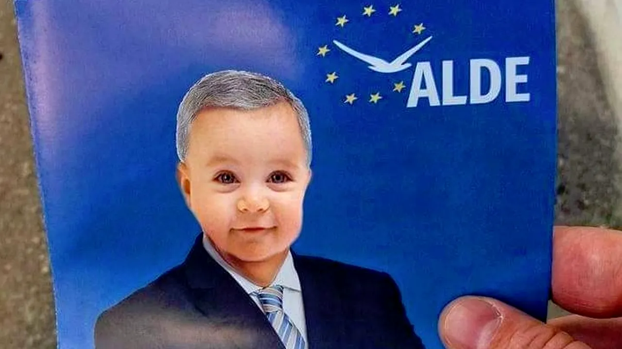 Tăriceanu se apără în Photoshop de glumele făcute pe seama pliantelor sale electorale: Când eram mic nu eram grizonant, ci blond!