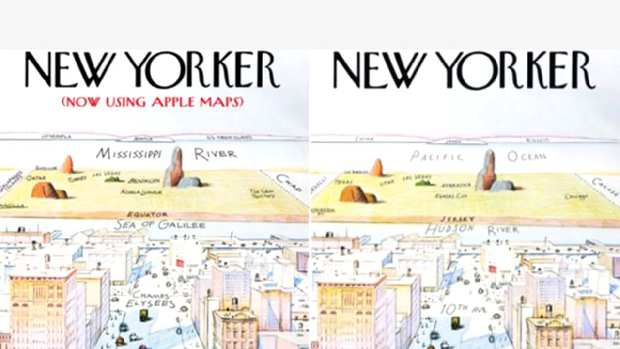 COMEDIA erorilor Apple. Parodii privind hărţile de pe iPhone5: Champs Elysees în New York, Canada a devenit Ciad - FOTO