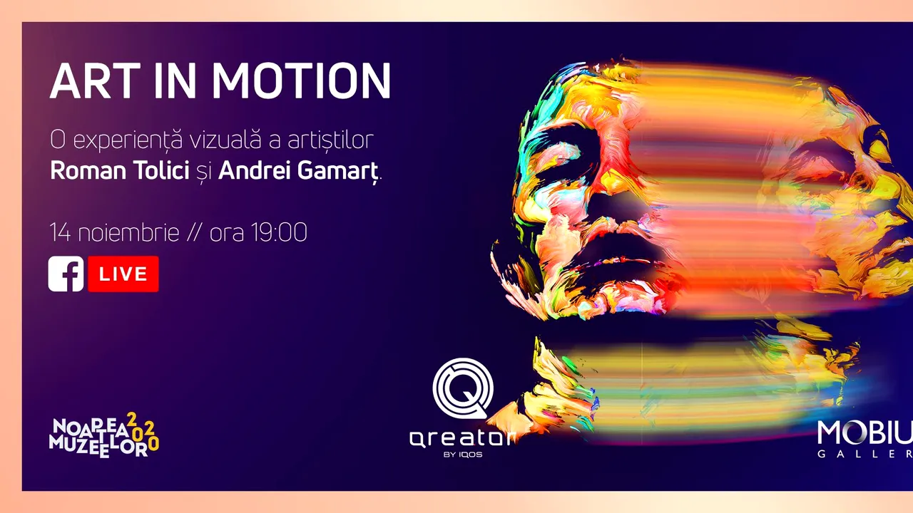 ART IN MOTION, expoziţia care pune în mişcare lucrări ale artiştilor Roman Tolici şi Andrei Gamarţ