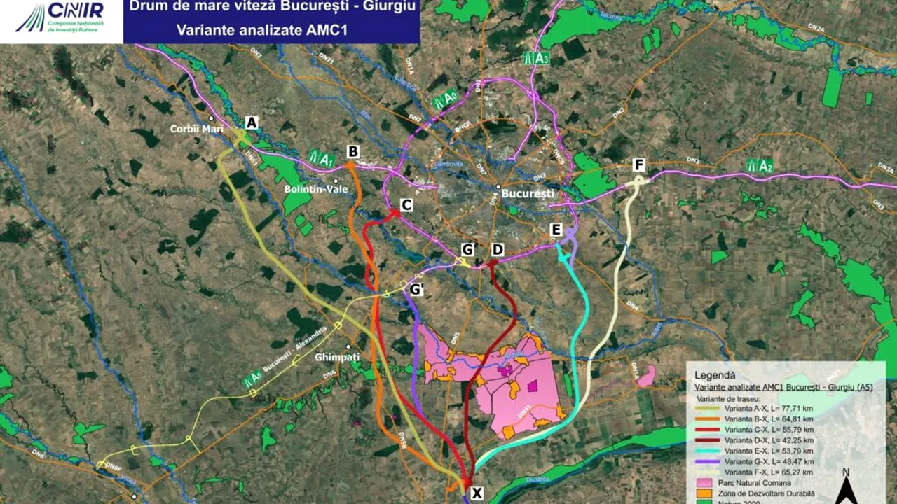 Variante de traseu București - Giurgiu, în analiză. Două dintre cele mai bune vor trece în etapa următoare