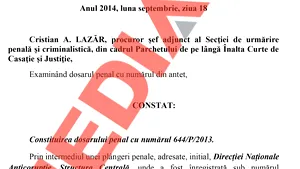 DOCUMENT - Rezoluţia de clasare pentru Klaus Iohannis, emisă în 2014 de procurorul Cristian Lazăr 