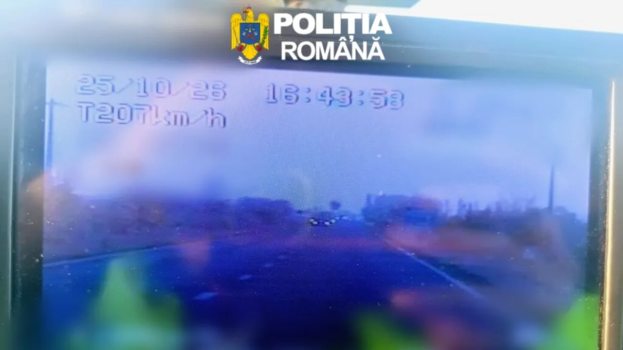 Un bărbat din Timiș, prins cu peste 200 de km/h pe un drum cu limită de 70km/h