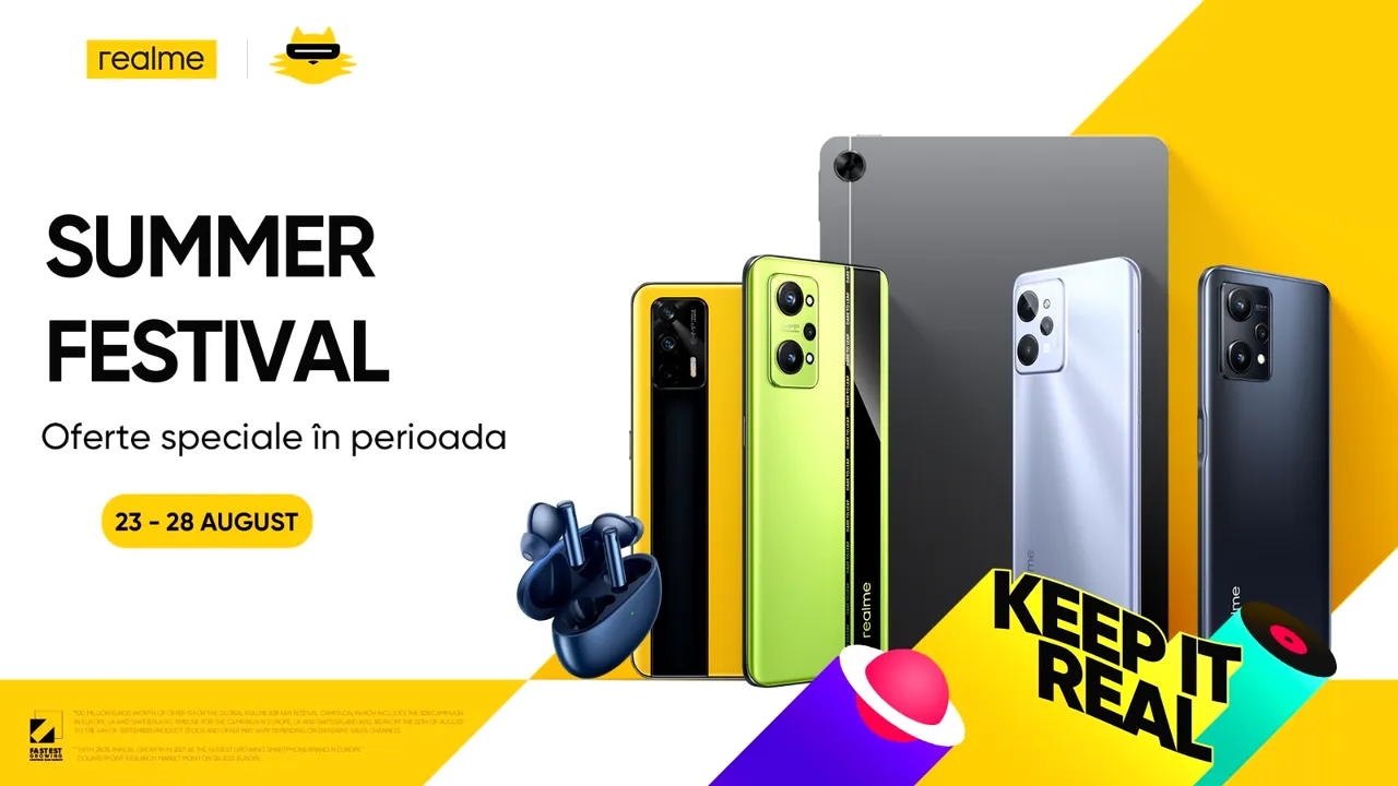 Realme anunţă Summer Festival, o campanie cu reduceri importante la numeroase produse