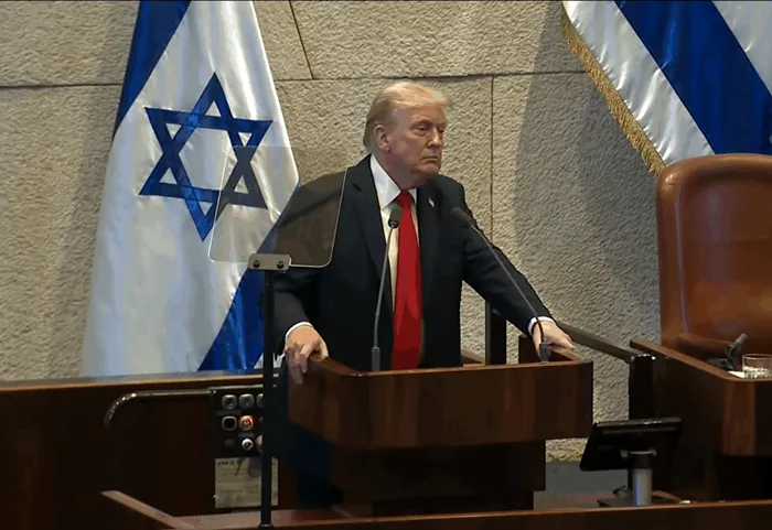 VIDEO Incident în timpul discursului istoric al lui Trump din Israel. A fost nevoie de intervenția forțelor de securitate