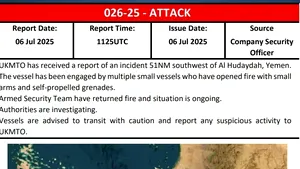 Incident violent în Marea Roșie. Atac armat nerevendicat asupra unei nave în largul Yemenului