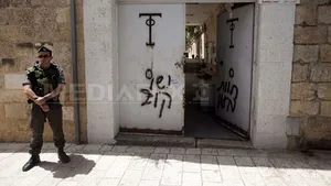 Mesaje anticreştine, inscripţionate pe zidurile Mânăstirii Adormirea Maicii Domnului din Ierusalim