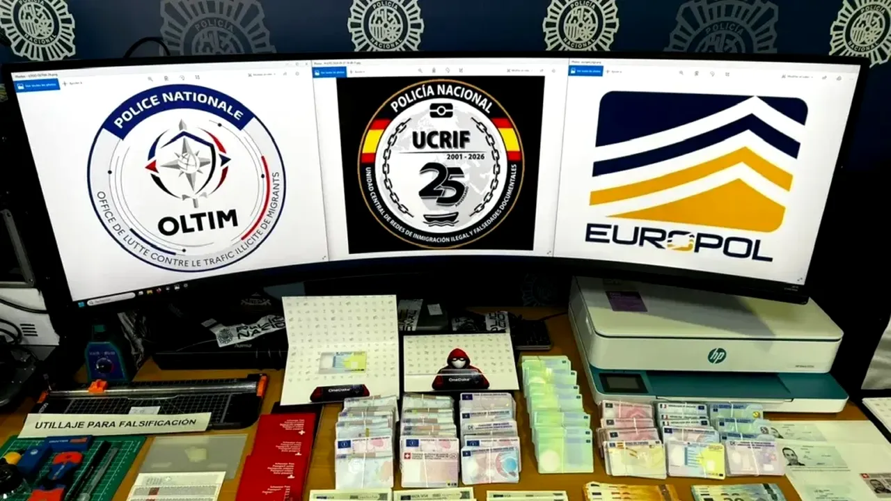 Fabrică de documente false destructurată în Spania: aproximativ 800 de acte de identitate confiscate