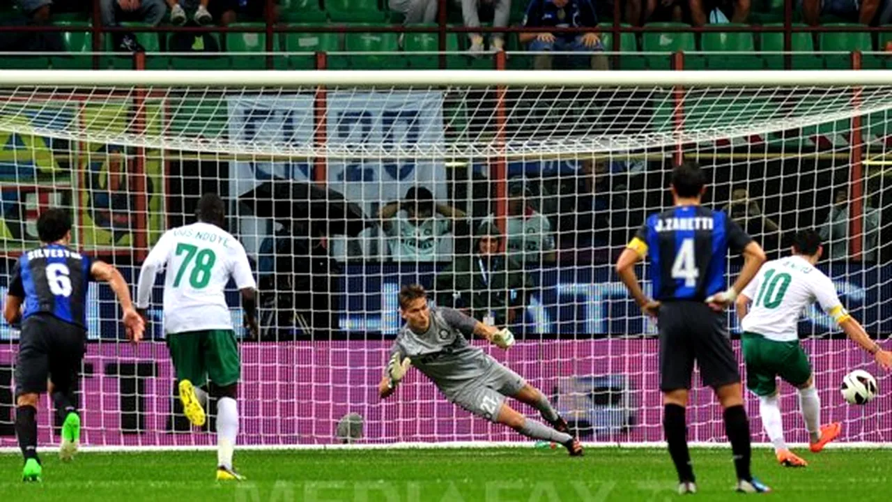 FC Vaslui remizează cu Internazionale Milano, scor 2-2, şi este eliminată din Liga Europa