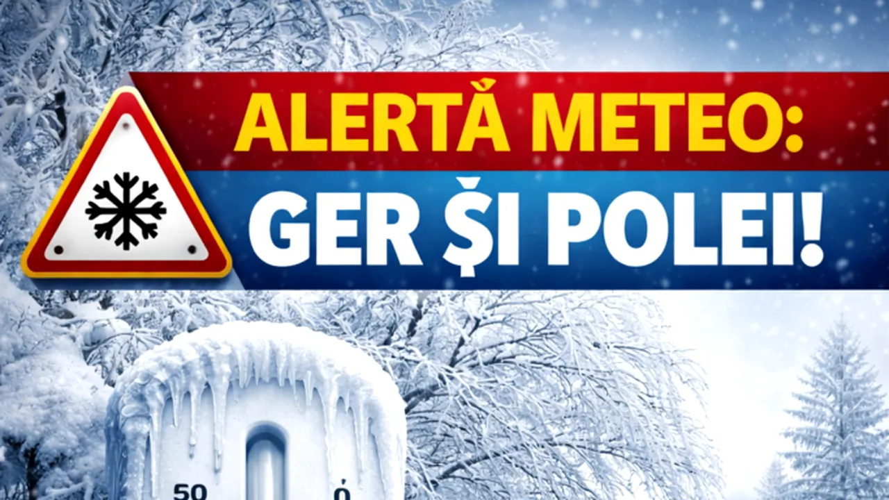 ANM: Vreme geroasă în România: Ger, polei și precipitații mixte până pe la începutul săptămânii viitoare. Vreme deosebit de rece și ger în București