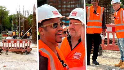 FOTO&VIDEO Actorul Cuba Gooding Jr., câștigător al Premiului Oscar, a vizitat șantierul viitoarei Clinici de Psihiatrie Pediatrică de la Obregia