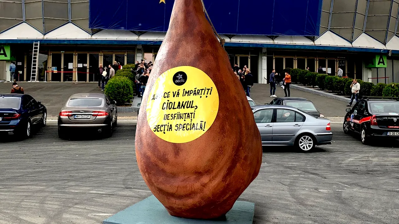 Protest cu ciolan la congresul PNL de la Romexpo. Manifestanţii cer desfiinţarea Secţiei Speciale