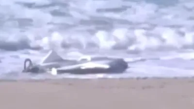 APĂRARE O dronă de luptă cu explozibili a ajunsă pe o plajă de la Marea Neagră