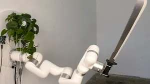 Braţ robotizat controlat de o plantă de casă prin intermediul unor senzori fixaţi pe frunzele acesteia
