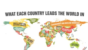 HARTĂ INEDITĂ: Statele lumii după topurile pe care le conduc. La ce ocupă România prima poziţie