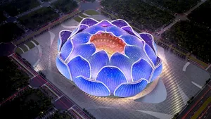 China a început construcţia celui mai mare stadion de fotbal din lume. Va fi în formă de floare de lotus şi va avea o capacitate de 100.000 de locuri | FOTO