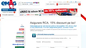 eMAG.ro vinde şi poliţe RCA