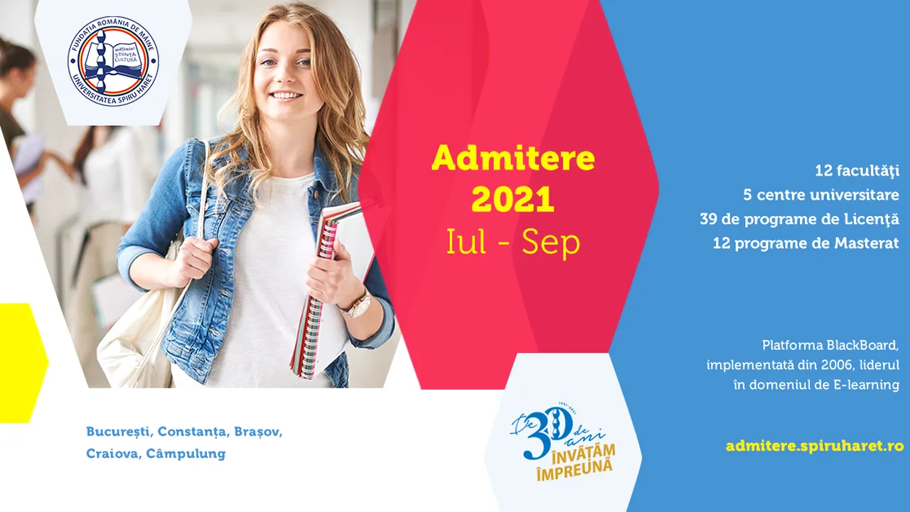 Universitatea Spiru Haret face  înscrie până la data de 30 septembrie