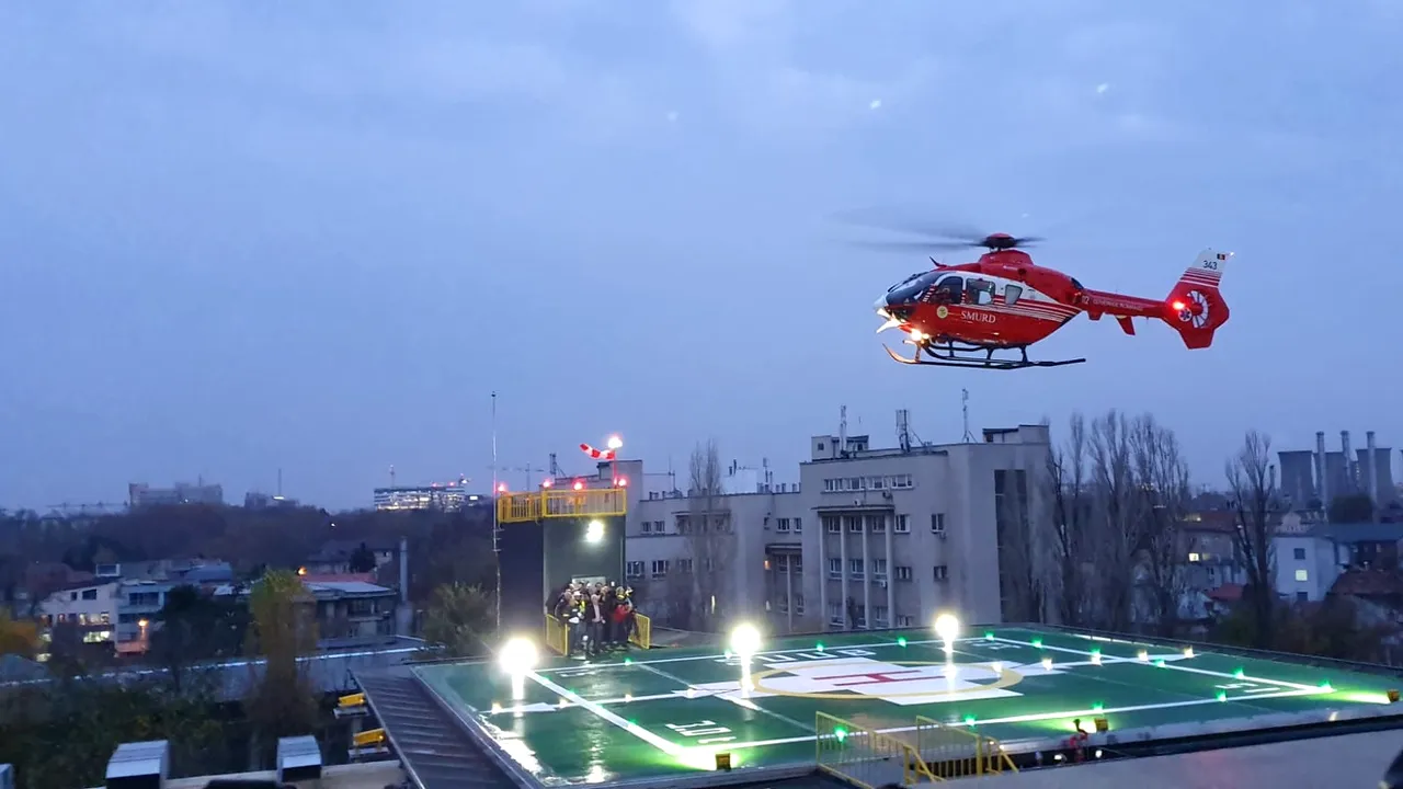 FOTO | A fost efectuat primul zbor pe heliportul Spitalului Universitar Bucureşti
